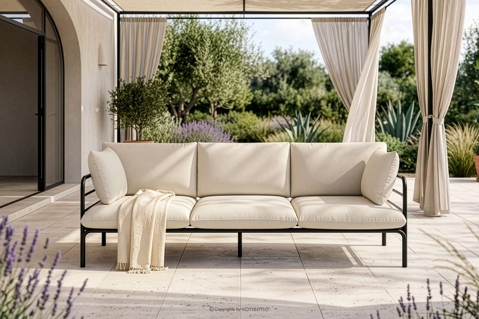 RAMBE Loft-Gartensofa auf Metallfüßen anthrazit/cremeweiß anthrazit/cremeweiß - Foto 1