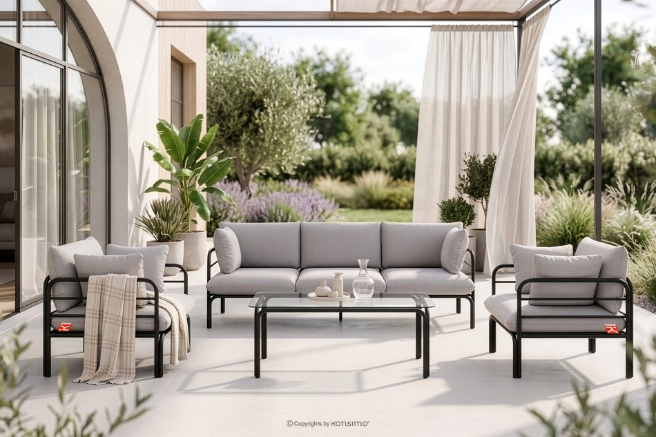RAMBE Loft-Gartensofa auf Metallfüßen anthrazit/hellgrau - Foto 9