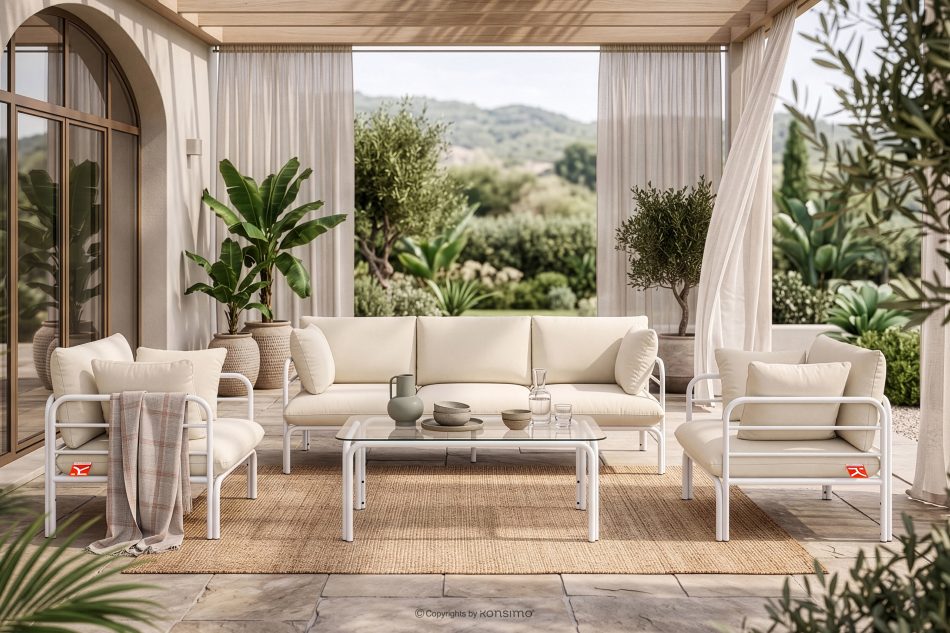 RAMBE Loft-Gartensofa auf Metallfüßen weiß/cremefarben weiß/cremeweiß - Foto 10