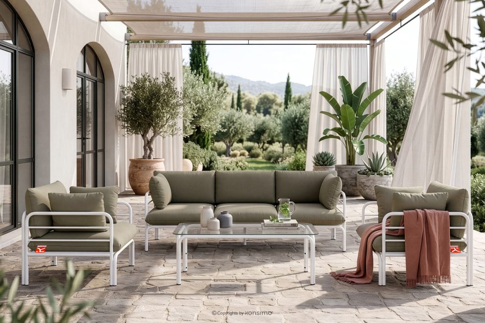 RAMBE Loft-Gartensofa auf Metallfüßen weiß/beige weiß/beige - Foto 10