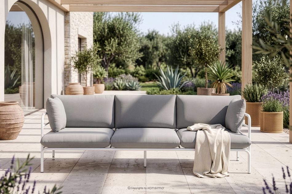 RAMBE Loft-Gartensofa auf Metallfüßen weiß/hellgrau weiß/hellgrau - Foto 1