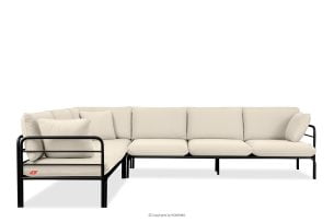 RAMBE, https://konsimo.de/kollektion/rambe/ Großes Loft-Gartenecksofa auf Metallfüßen anthrazit/cream anthrazit/cremeweiß - Foto