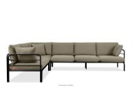 Großes Loft-Gartenecksofa auf Metallfüßen anthrazit/beige