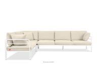 Großes Loft Gartenecke auf Metallfüßen weiß/cremeweiß
