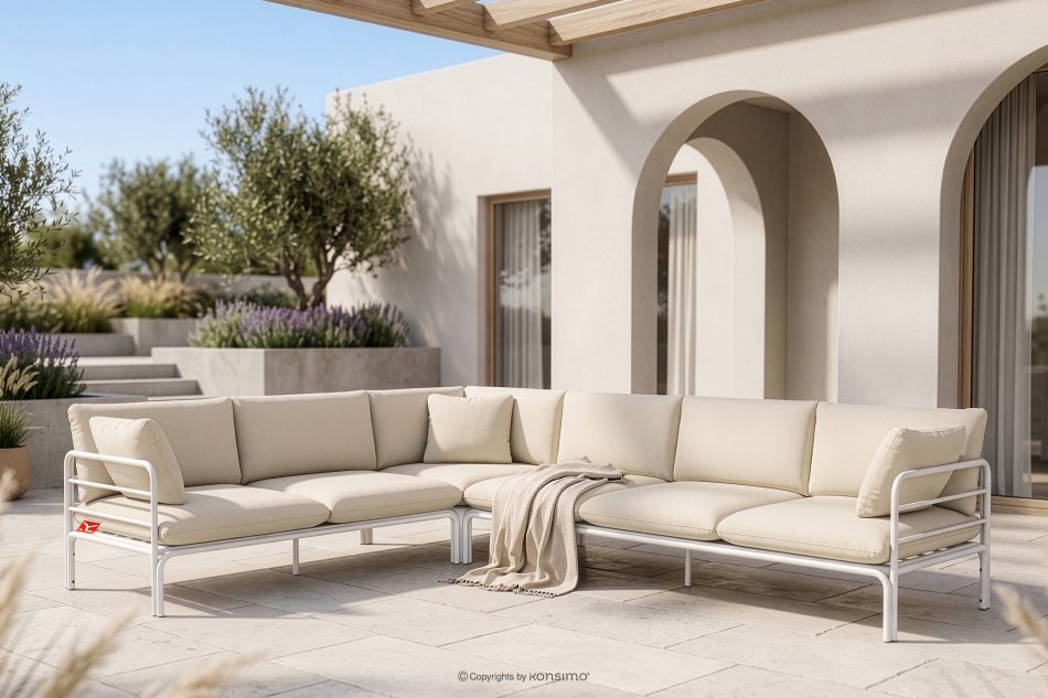 RAMBE Großes Loft Gartenecke auf Metallfüßen weiß/cremeweiß weiß/cremeweiß - Foto 1