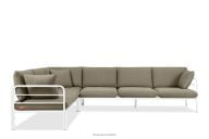 Große Loft-Gartenecke auf Metallfüßen weiß/beige