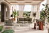 RAMBE Gartentisch mit Glasplatte im Loft-Stil weiß weiß - Foto 5