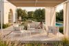 RAMBE Gartentisch mit Glasplatte im Loft-Stil weiß weiß - Foto 6