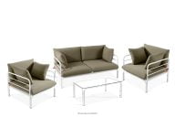 Gartenmöbelset weiß/beige (Sitzplätze jeweils 1,1,2,1)