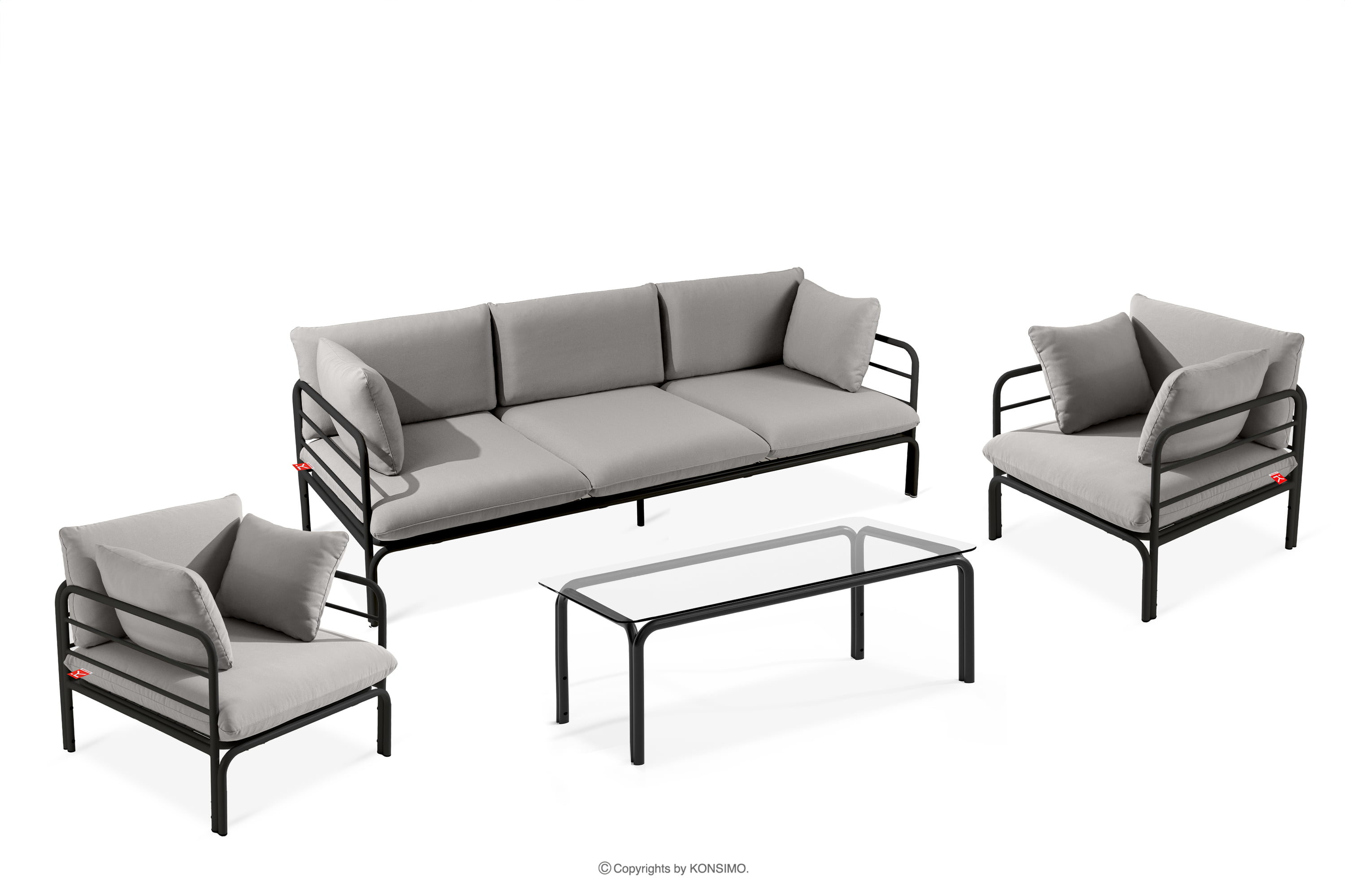 Loft-Gartenmöbel-Set anthrazit/hellgrau (Sitzplätze jeweils 1,1,3,1) RAMBE