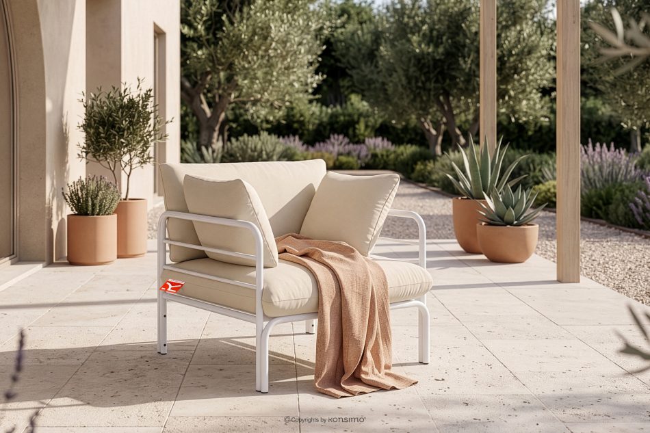 RAMBE Loft-Gartenmöbel-Set weiß/creme (Sitzplätze jeweils 1,1,3,1) weiß/cremeweiß - Foto 17