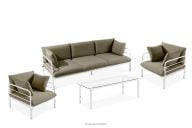 Loft-Gartenmöbel-Set weiß/beige (Sitzplätze jeweils 1,1,3,1)