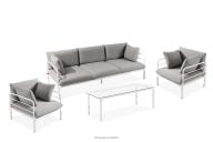 Loft-Gartenmöbel-Set weiß/hellgrau (Sitzplätze jeweils 1,1,3,1)
