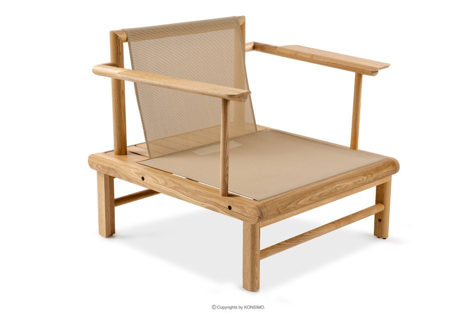 ATREDA Gartensessel im Boho-Stil aus natürlicher Esche beige Creme/jesion naturalny - Foto 4