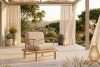 ATREDA Gartensessel im Boho-Stil aus natürlicher Esche beige Creme/jesion naturalny - Foto 2