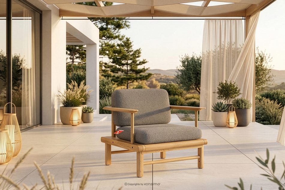 ATREDA Boho Style Gartensessel beige/natürliche Asche beżowy/natürliche Asche - Foto 1