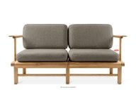 Eschenholz Gartensofa im Boho-Stil grau