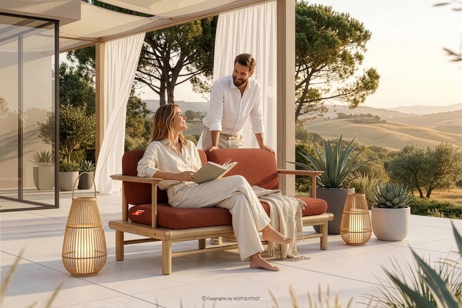 ATREDA Eschenholz Gartensofa im Boho-Stil grau grau/natürliche Asche - Foto 20