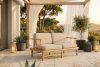 ATREDA Eschenholz Gartensofa im Boho-Stil Blutholz Creme/natürliche Asche - Foto 2