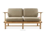 Eschenholz Gartensofa im Boho-Stil beige