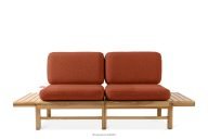 Gartensofa aus Holz im Boho-Stil orange