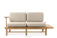 Massives Eschenholz Gartensofa 2 Creme