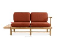 Doppelsitziges Gartensofa aus Eschenholz orange