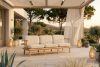 ATREDA Gartensofa 3 in Eschenholz Boho Blut Stil Creme/natürliche Asche - Foto 2