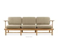 Gartensofa 3 aus Eschenholz im Boho-Stil beige