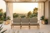 ATREDA Gartensofa 3 aus Eschenholz im Boho-Stil beige beige/natürliche Asche - Foto 2