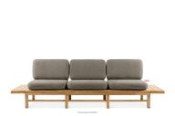 Gartensofa 3 aus Holz im Boho-Stil grau