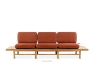 Gartensofa 3 aus Holz im Boho-Stil orange