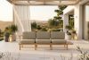 ATREDA Gartensofa 3 Massivholz Esche beige beige/natürliche Asche - Foto 2