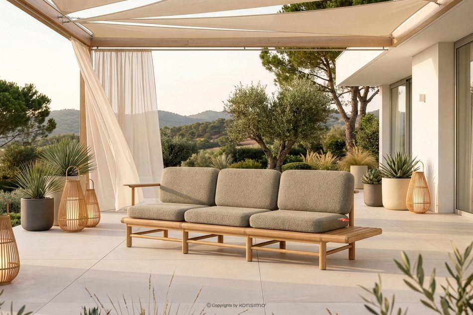 ATREDA Gartensofa 3 Massivholz Esche beige beige/natürliche Asche - Foto 22