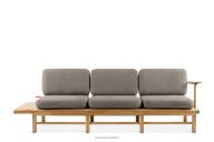 3-Sitzer Eschenholz Gartensofa grau