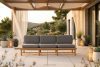 ATREDA 3-Sitzer Eschenholz Gartensofa grau grau/natürliche Asche - Foto 2