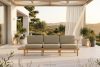 ATREDA 3-Sitzer Gartensofa Esche beige beige/natürliche Asche - Foto 2