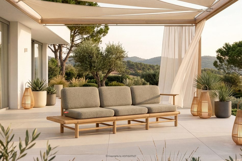 ATREDA 3-Sitzer Gartensofa Esche beige beige/natürliche Asche - Foto 22