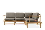 Ecksofa aus Eschenholz grau rechts