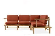 Eschenholz-Gartenecke orange rechts