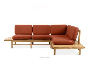 ATREDA, https://konsimo.de/kollektion/atreda/ Boho Ecksofa mit massivem Eschenholz orange rechts orange/natürliche Asche - Foto