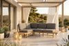 ATREDA Boho Ecksofa mit Esche massiv grau links grau/natürliche Asche - Foto 2