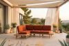 ATREDA Boho Ecksofa Gartenecke in Esche massiv orange links orange/natürliche Asche - Foto 2