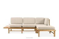 Ecksofa aus Holz Creme/natürliche Asche rechts