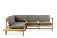 Holzecke Garten Boho Style links grau