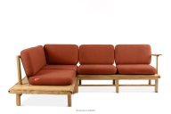 Holzecke Garten Boho Stil links orange