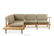 Holzecke Garten Boho Style links beige