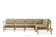 Boho-Gartenecke aus Holz rechts beige
