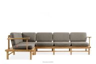 Ecksofa aus Holz links grau