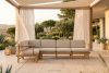 ATREDA Ecksofa Holz Garten links Creme Creme/natürliche Asche - Foto 2